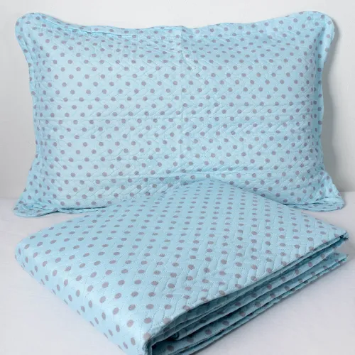 ΚΟΥΒΕΡΛΙ σετ (220cm x 240cm   2 x 50cm x 70cm) dot siel