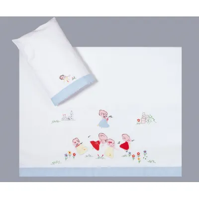 bebe σεντόνι (85cm x 135cm   26cm x 40cm) σιέλ