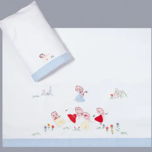 bebe σεντόνι (85cm x 135cm   26cm x 40cm) σιέλ