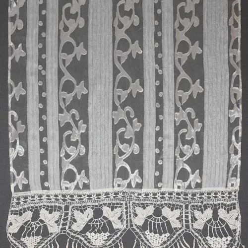 κουρτίνα 014 (140cm x 260cm) λευκό με τιράντα