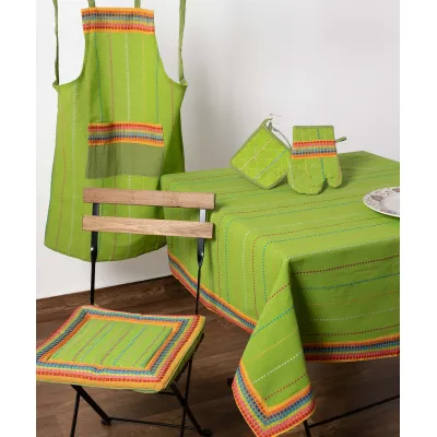 τραπεζοκαρέ (140cm x 140cm) moda ριγέ πράσινο 