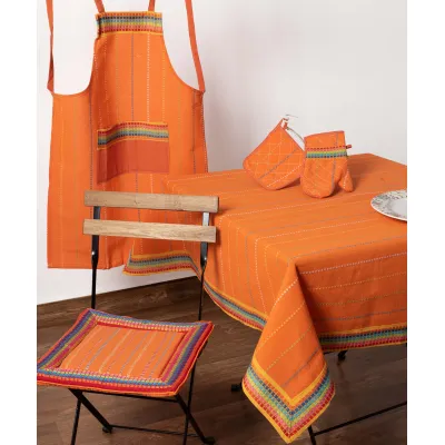 τραπεζομάντηλα (140cm x 180cm) moda ριγέ πορτοκαλί 