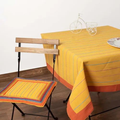 τραπεζομάντηλα (140cm x 240cm)  moda κίτρινο ριγέ φάσα