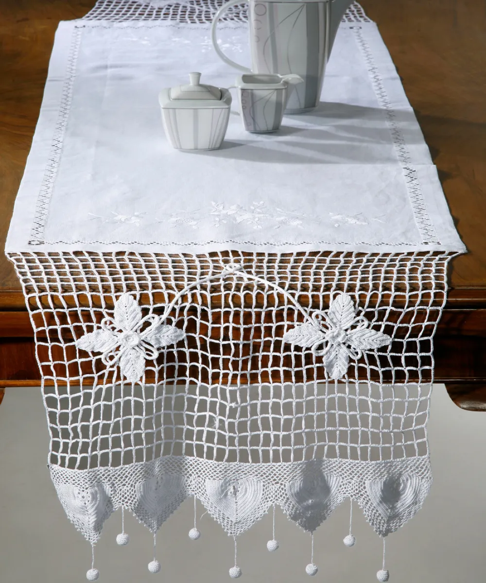 Τραβέρσα Ρουμάνικη (50cm x 200cm) λευκή Τραβέρσα Ρουμάνικη (50cm x 200cm) λευκή