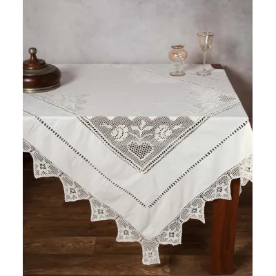 Χειροποίητο τραπεζομάντηλο 1460 (170cm x 220cm) μπέζ