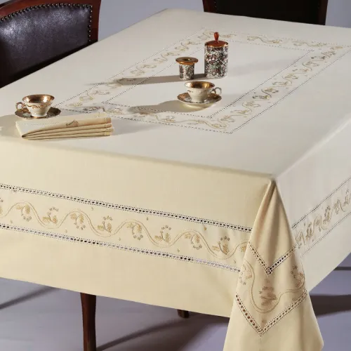 Χειροποίητο τραπεζομάντηλο 5005 (170cm x 270cm) λαδί