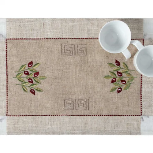 Ντουζίνες (12 τεμάχια) σουπλά 2625 (35cm x 45cm) κόκκινη ελιά