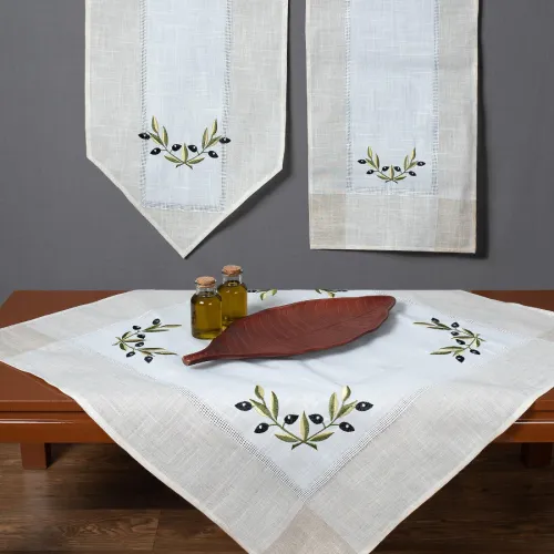 Σετ 3 τεμαχίών bg23a (40cm x 110cm 2x40cm x 40cm) ivory με μαύρη ελιά