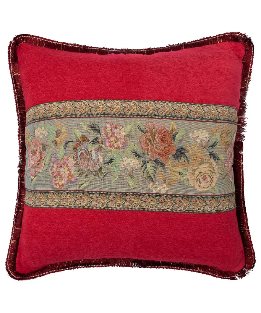 Μαξιλαροθήκη με κρόσσι 572 (65cm x 65cm) κόκκινο
