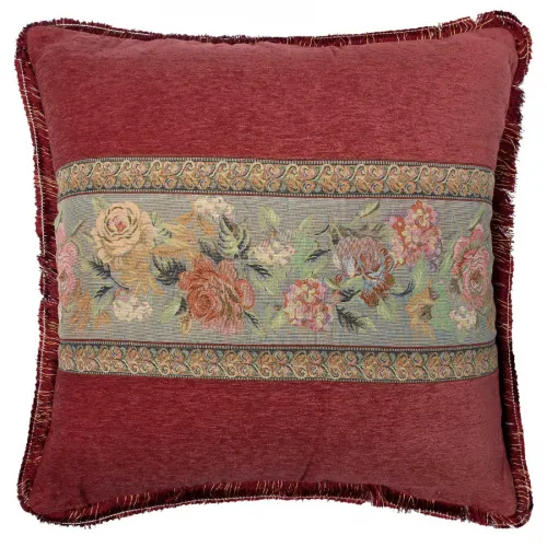 Μαξιλαροθήκη με κρόσσι 572 (65cm x 65cm) μπορντώ