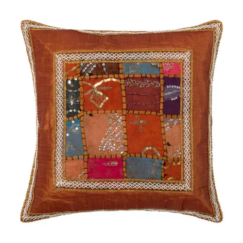 Μαξιλαροθήκη antic με φάσα (45cm x 45cm) καφέ