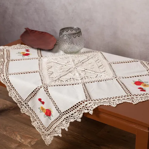 Καρέ με πλεκτό και απλικέ (90cm x 90cm) 030 φρούτα