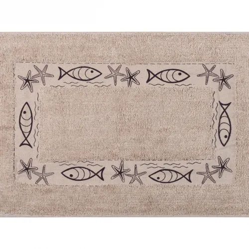 Πατάκι ψάρι σκέτο (50cm x 80cm) καφέ