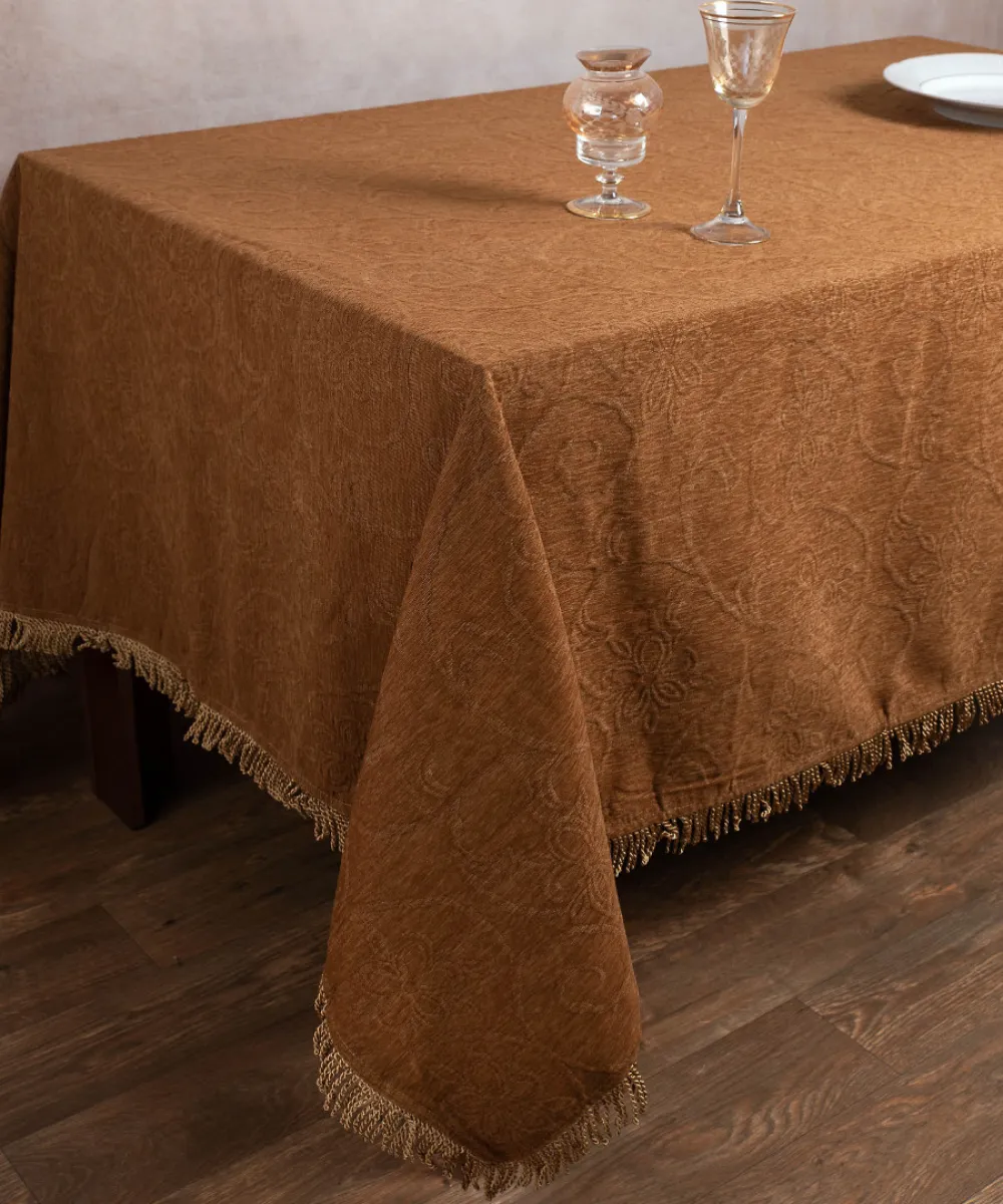 Σενίλ τραπεζομάντηλο 055 (200cm x 240cm) χρυσό Σενίλ τραπεζομάντηλο 055 (200cm x 240cm) χρυσό