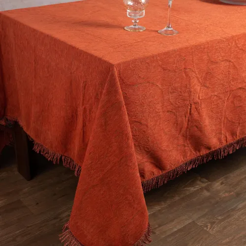 Σενίλ τραπεζομάντηλο 055 (200cm x 280cm) πορτοκαλί 