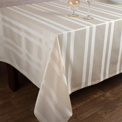 Ριγέ τραπεζομάντηλο dimitra (150cm x 270cm) μπέζ
