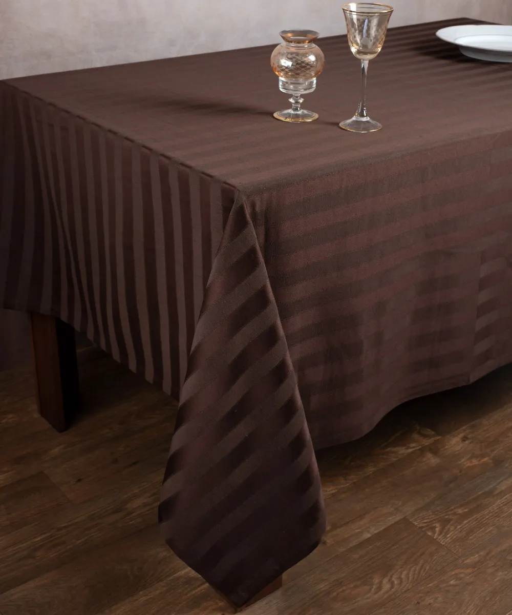 Ριγέ τραπεζομάντηλο dimitra (150cm x 270cm) καφέ