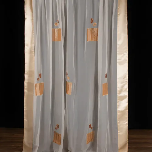 Κουρτίνα w52-5708 (300cm x 300cm) με τρέσα μπεζ