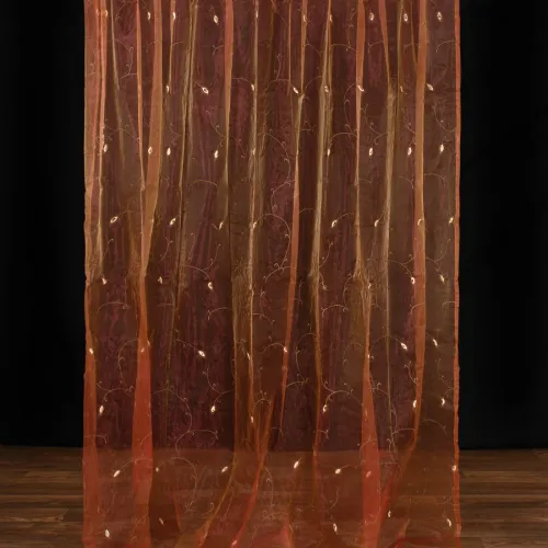 Κουρτίνα zg5724 (280cm x 300cm) με τρέσα πορτοκαλί
