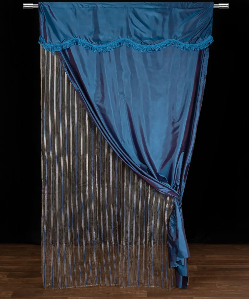 Κουρτίνα maria (150cm x 280cm) με τούνελ μπλέ Κουρτίνα maria (150cm x 280cm) με τούνελ μπλέ