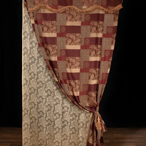 Κουρτίνα eleni (150cm x 280cm) με τούνελ Μπορντώ