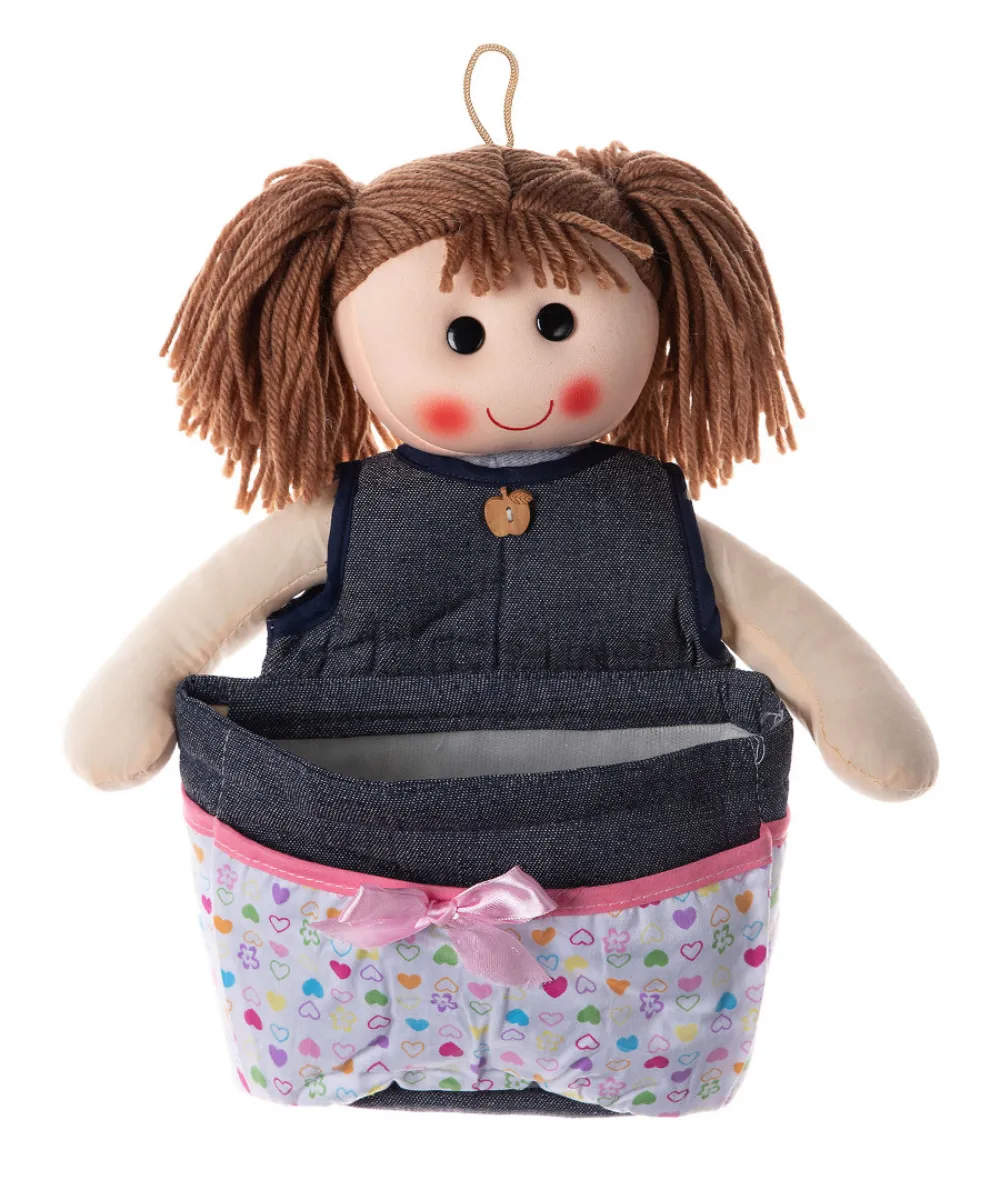 Κούκλα Sylvia με θήκη (30cm x 20cm) jean λευκή