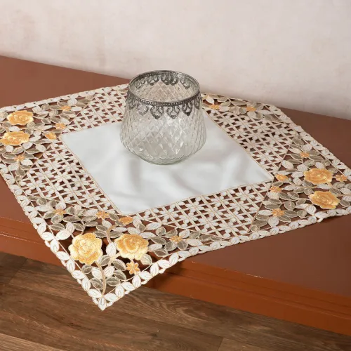 Σατέν κοφτό καρέ (60cm x 60cm) 081 κίτρινο