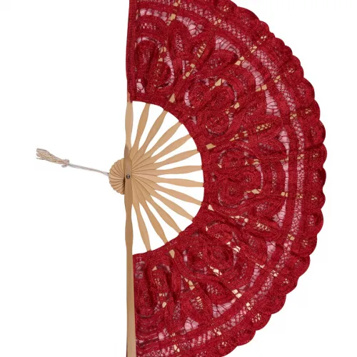 Χειροποίητη βεντάλια (22cm) κόκκινη