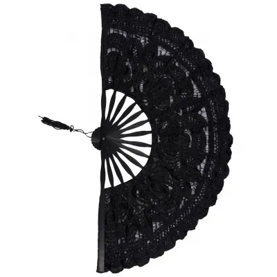 Χειροποίητη βεντάλια (22cm) μαύρη