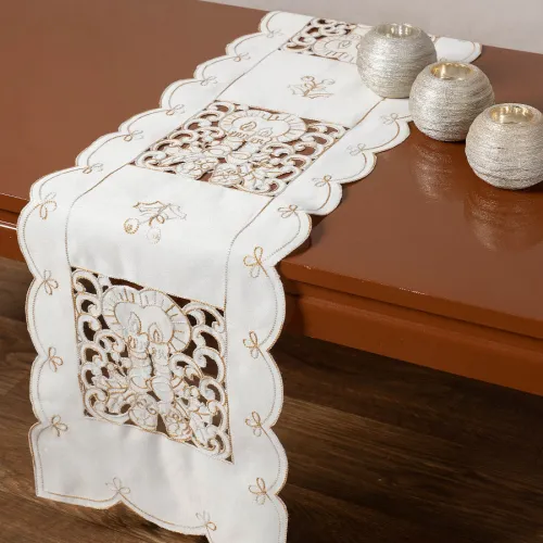 Τραβέρσα χριστουγεννιάτικη 1180 (30cm x 140cm) ivory