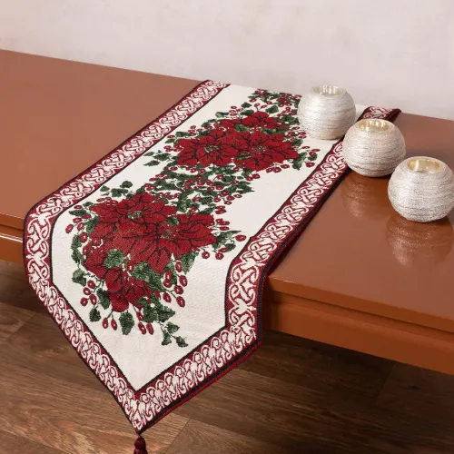χριστουγεννιάτικη τραβέρσα (33cm x 125cm) σενίλ αλεξανδριανό