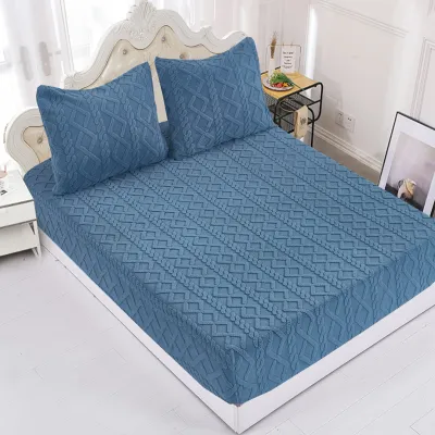 Fleece σεντόνι Knitted με λάστιχο και μαξιλαροθήκες (180cm x 200cm   25cm) ράφ